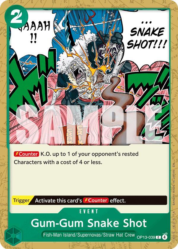 Gum-Gum Snake Shot OP13-039 card from Carrying On His Will