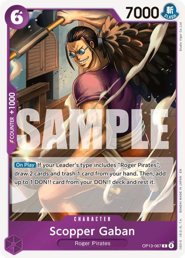 Scopper Gaban OP13-067 card from Carrying On His Will