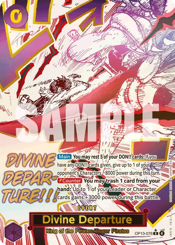 Divine Departure (Alternate Art) OP13-076 card from Carrying On His Will
