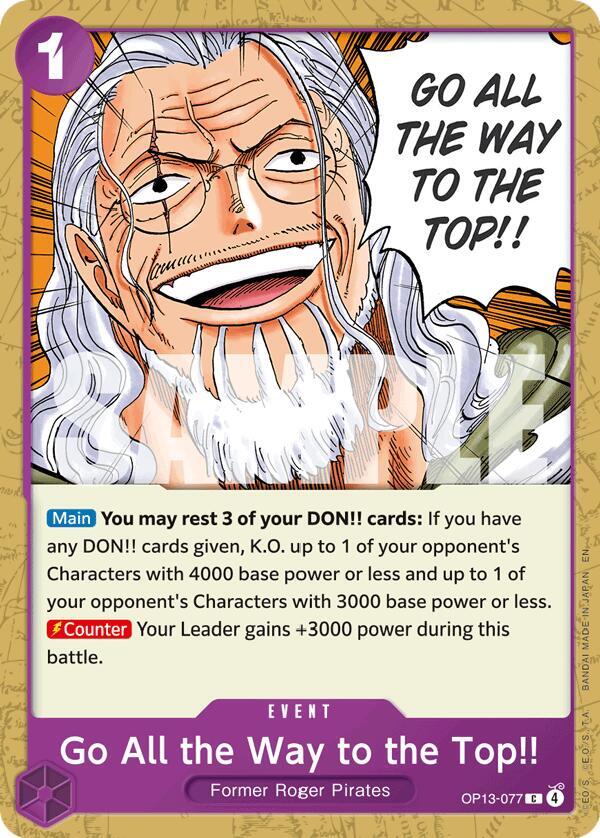 Go All the Way to the Top!! OP13-077 card from Carrying On His Will