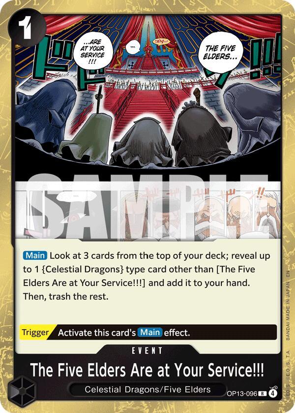 The Five Elders Are at Your Service!!! OP13-096 card from Carrying On His Will