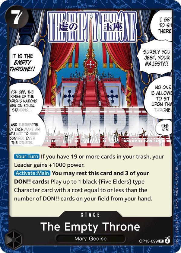 The Empty Throne OP13-099 card from Carrying On His Will