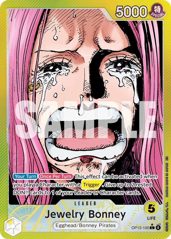 Jewelry Bonney (Alternate Art) OP13-100 card from Carrying On His Will