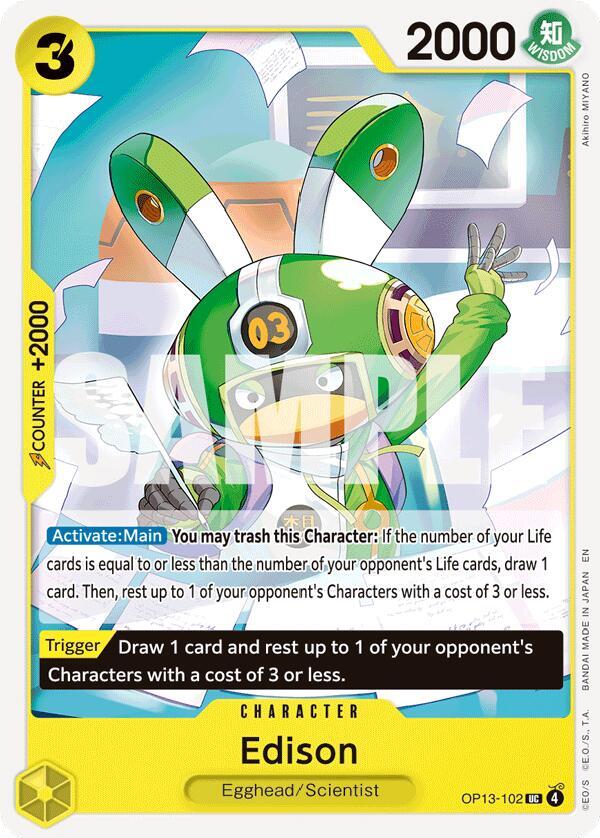 Edison OP13-102 card from Carrying On His Will