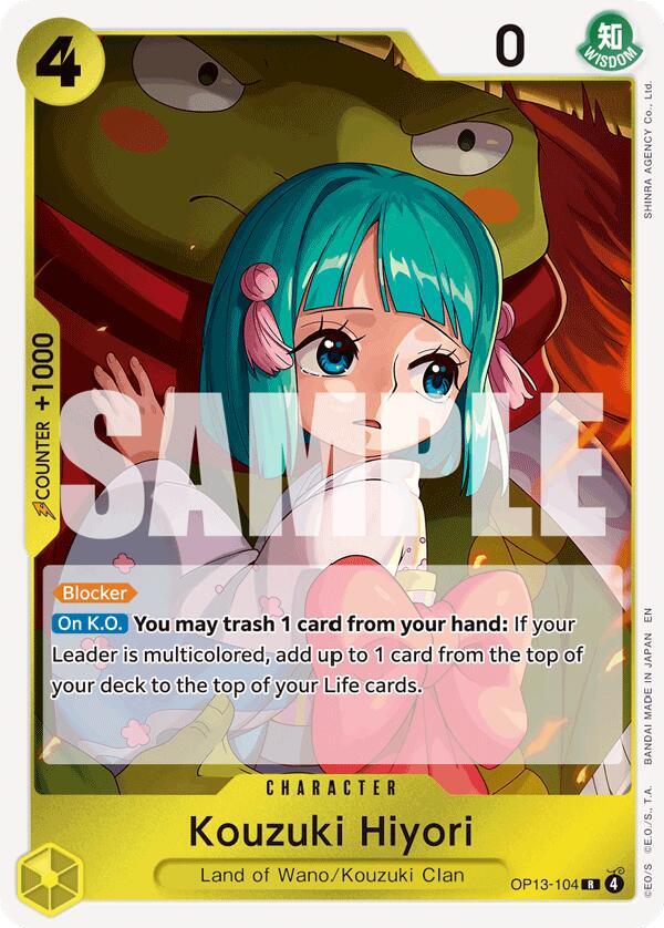 Kouzuki Hiyori OP13-104 card from Carrying On His Will