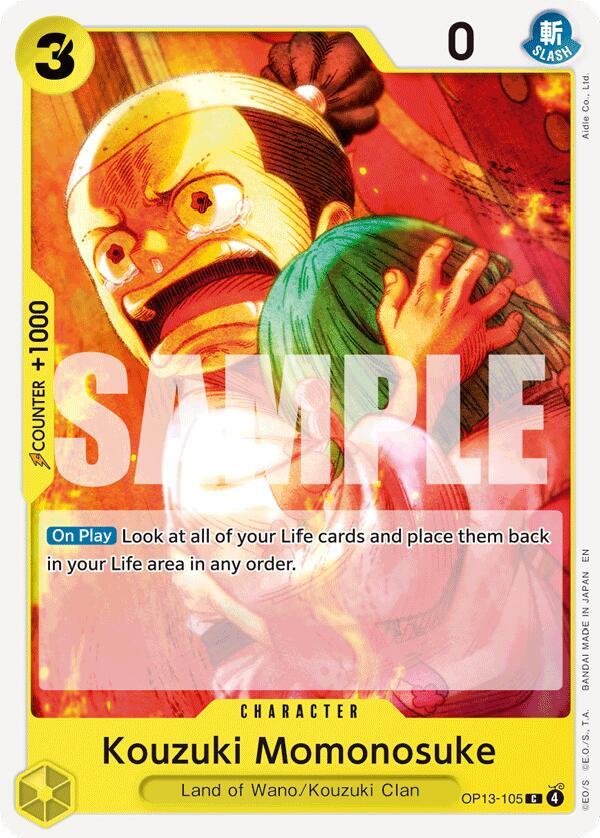Kouzuki Momonosuke OP13-105 card from Carrying On His Will