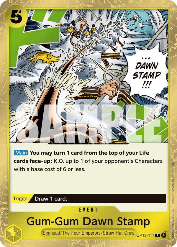 Gum-Gum Dawn Stamp OP13-117 card from Carrying On His Will