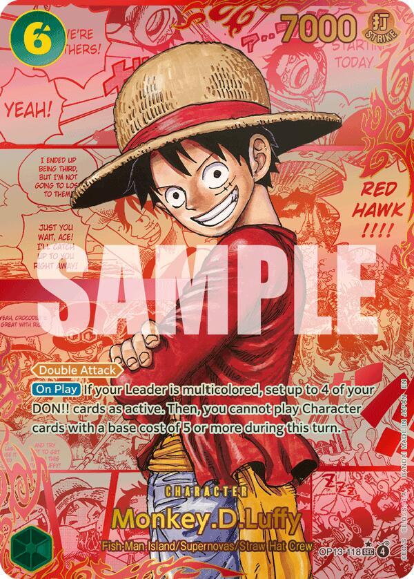 Monkey.D.Luffy (Red Super Alternate Art) OP13-118 card from Carrying On His Will