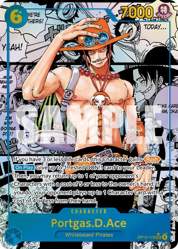 Portgas.D.Ace (Super Alternate Art) OP13-119 card from Carrying On His Will