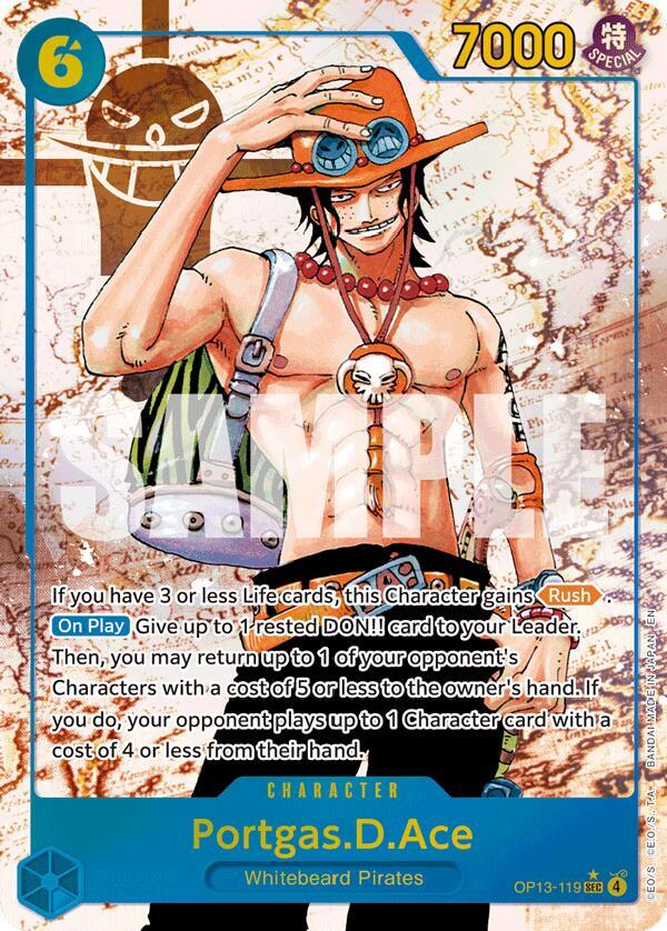 Portgas.D.Ace (Parallel) OP13-119 card from Carrying On His Will