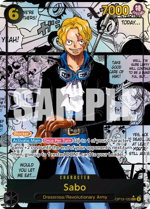 Sabo (Super Alternate Art) OP13-120 card from Carrying On His Will