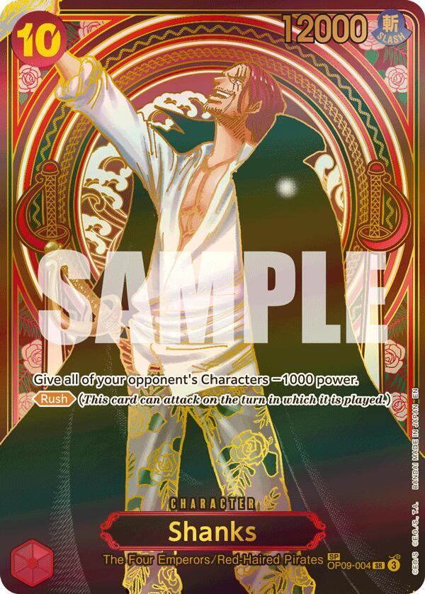 Shanks (SP) (Gold) OP09-004 card from Carrying On His Will