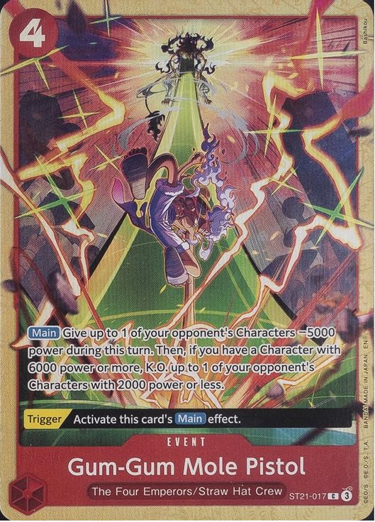 Gum-Gum Mole Pistol (Premium Card Collection -Best Selection Vol.5) ST21-017 card from One Piece Promotion Cards