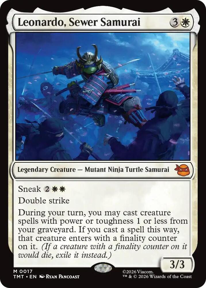 Leonardo, Sewer Samurai 17 card from Teenage Mutant Ninja Turtles