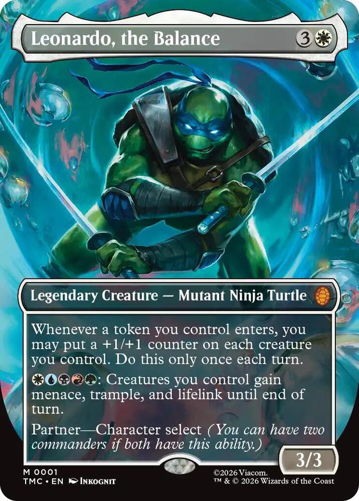 Leonardo, the Balance (Borderless) 1 card from Commander: Teenage Mutant Ninja Turtles