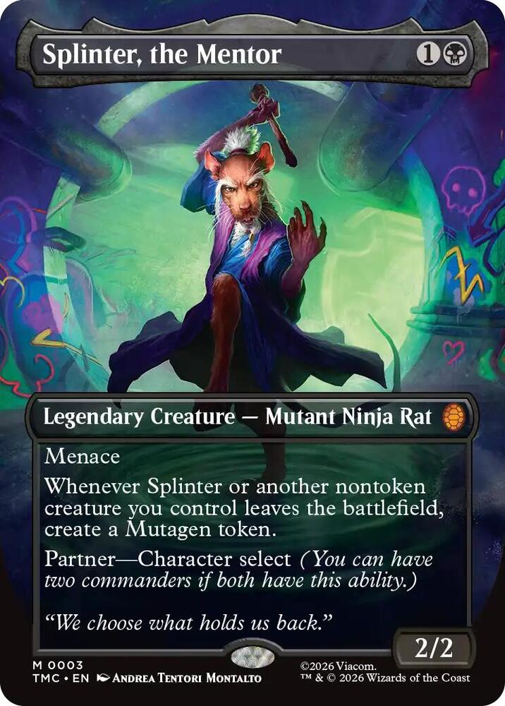 Splinter, the Mentor (Borderless) 3 card from Commander: Teenage Mutant Ninja Turtles