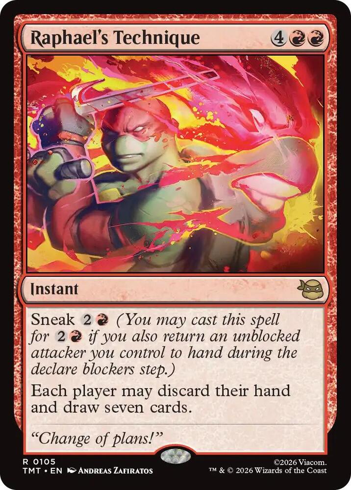 Raphael's Technique 105 card from Teenage Mutant Ninja Turtles