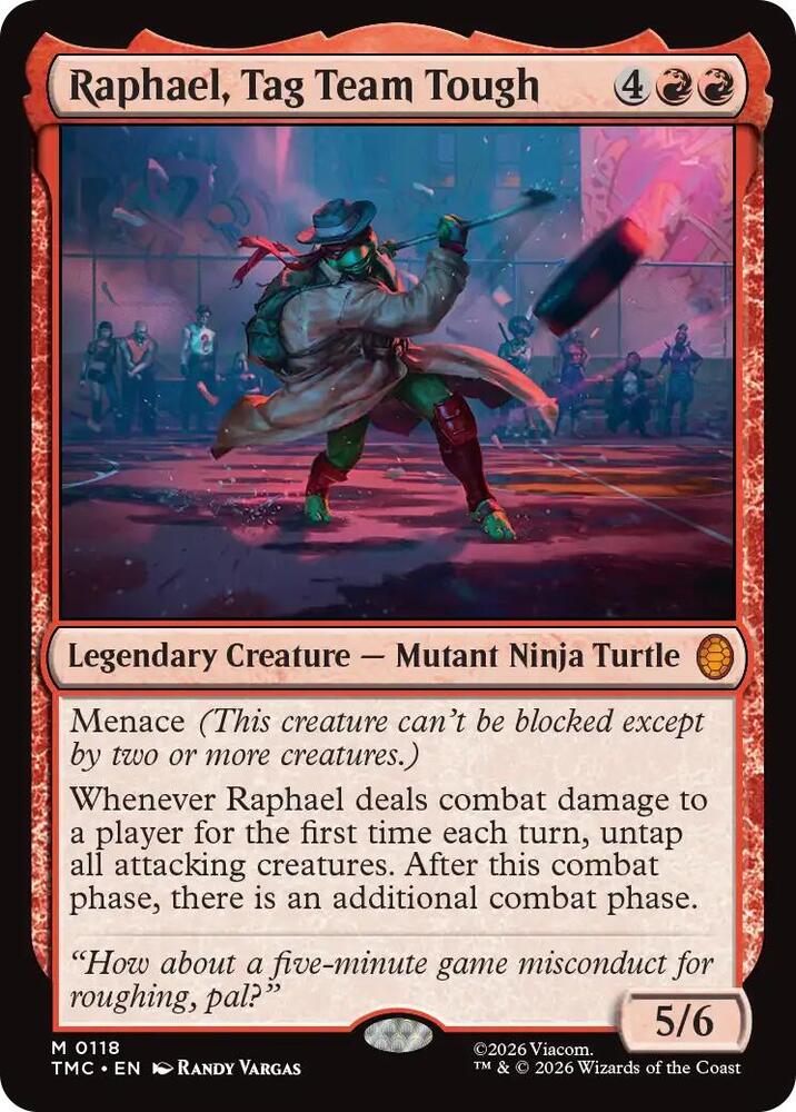 Raphael, Tag Team Tough 118 card from Commander: Teenage Mutant Ninja Turtles