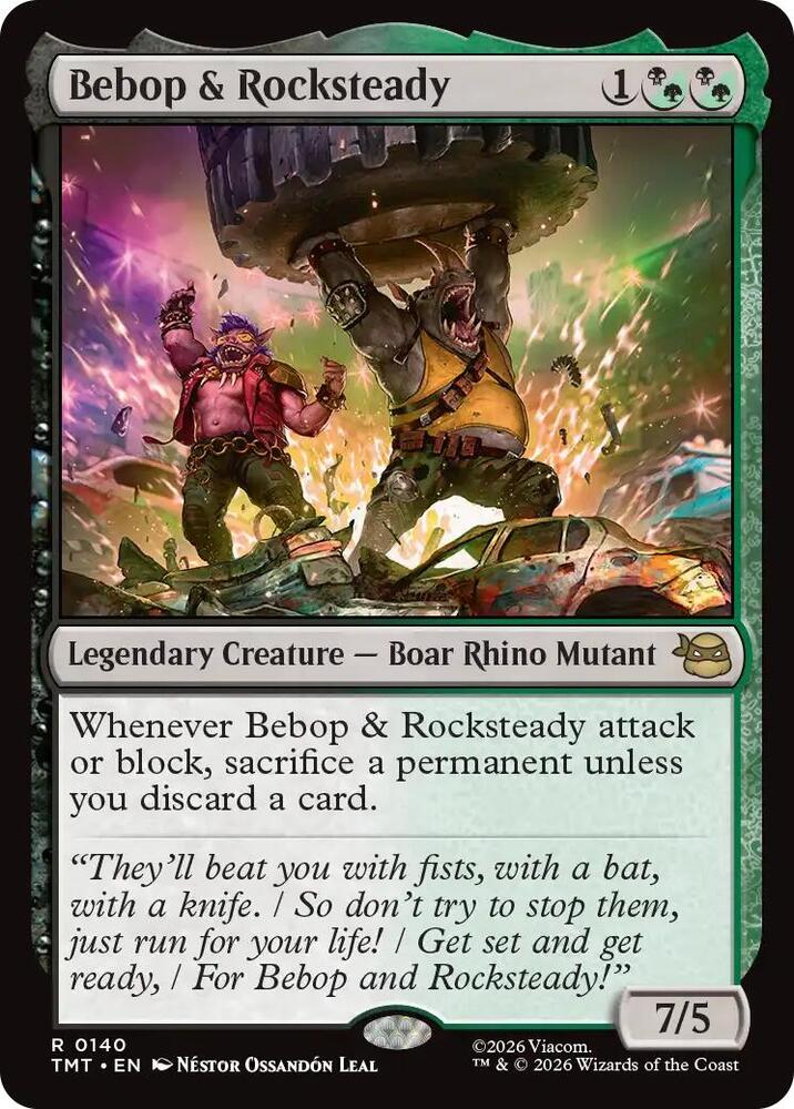 Bebop & Rocksteady 140 card from Teenage Mutant Ninja Turtles
