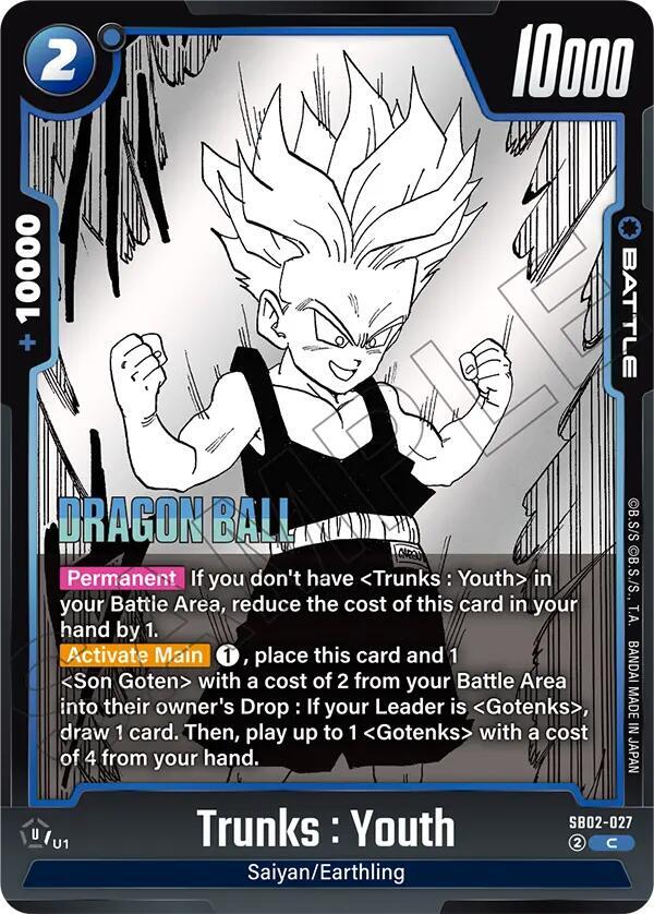 Trunks : Youth SB02-027 card from Manga Booster 02