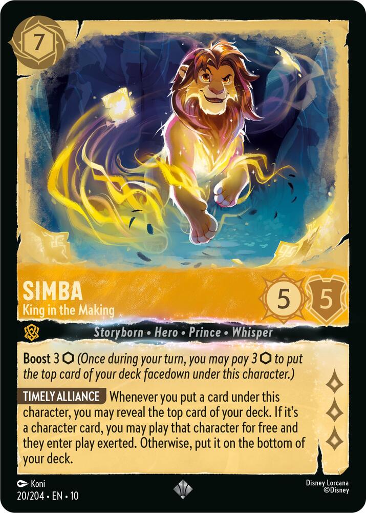 Simba - King in the Making 20/204 card from Whispers in the Well