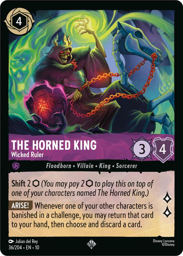 The Horned King - Wicked Ruler 36/204 card from Whispers in the Well