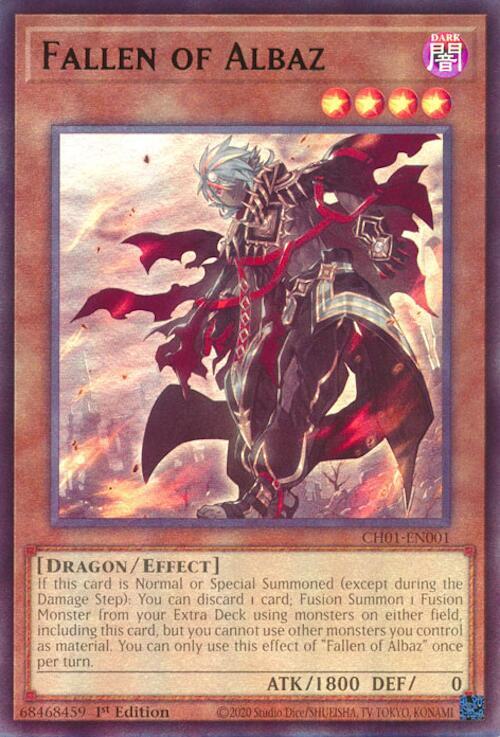 Fallen of Albaz CH01-EN001 card from THE CHRONICLES DECK: The Fallen & The Virtuous (All-Foil Edition)