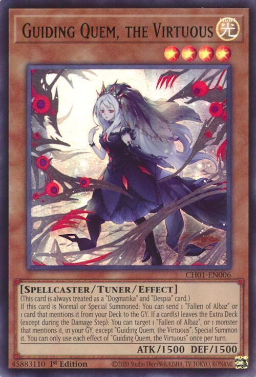 Guiding Quem, the Virtuous CH01-EN006 card from THE CHRONICLES DECK: The Fallen & The Virtuous (All-Foil Edition)