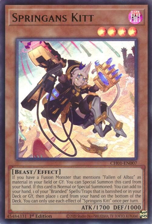 Springans Kitt CH01-EN007 card from THE CHRONICLES DECK: The Fallen & The Virtuous (All-Foil Edition)