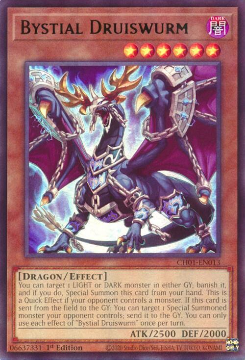Bystial Druiswurm CH01-EN013 card from THE CHRONICLES DECK: The Fallen & The Virtuous (All-Foil Edition)