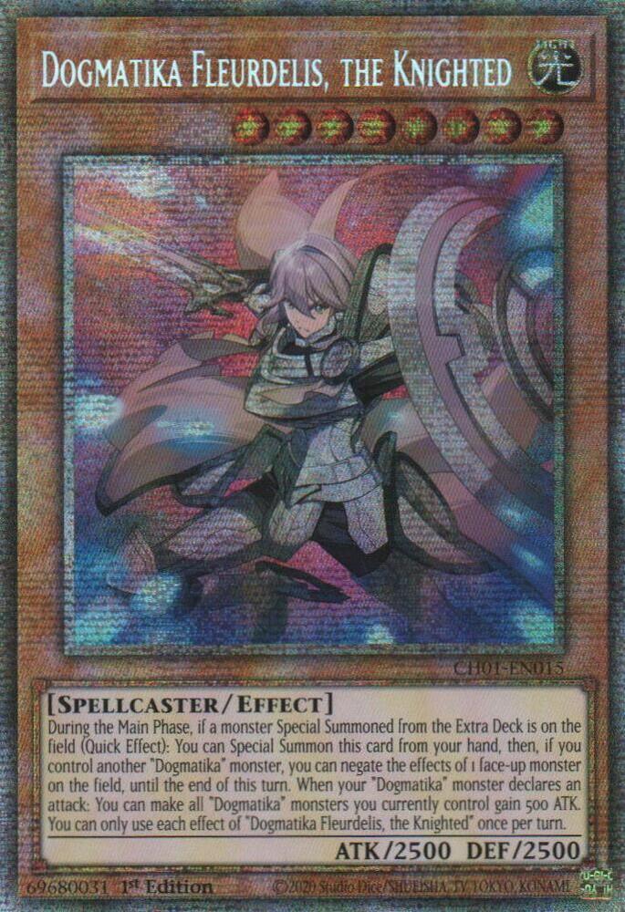 Dogmatika Fleurdelis, the Knighted (Starlight Rare) CH01-EN015 card from THE CHRONICLES DECK: The Fallen & The Virtuous (All-Foil Edition)