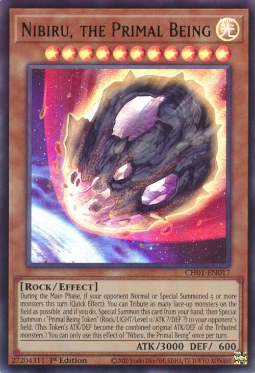 Nibiru, the Primal Being CH01-EN017 card from THE CHRONICLES DECK: The Fallen & The Virtuous (All-Foil Edition)