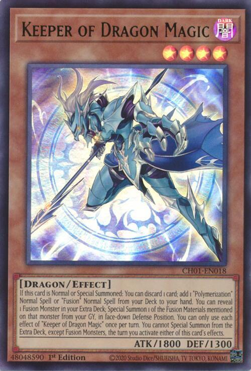 Keeper of Dragon Magic CH01-EN018 card from THE CHRONICLES DECK: The Fallen & The Virtuous (All-Foil Edition)