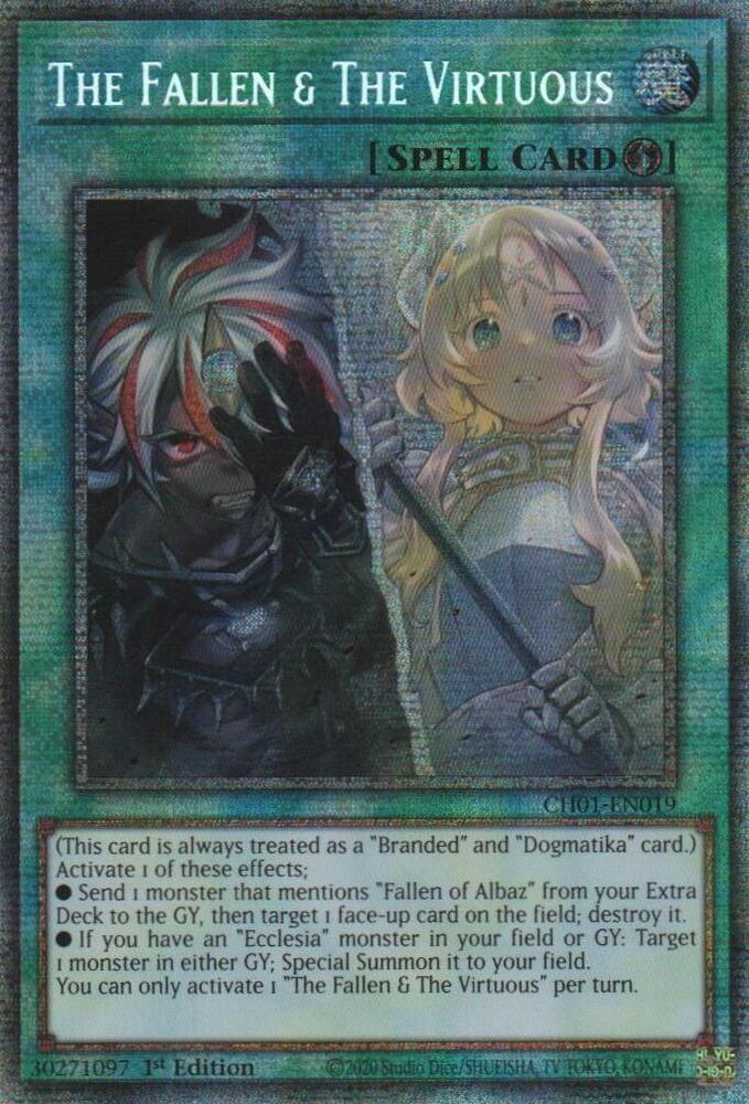 The Fallen & The Virtuous (Starlight Rare) CH01-EN019 card from THE CHRONICLES DECK: The Fallen & The Virtuous (All-Foil Edition)