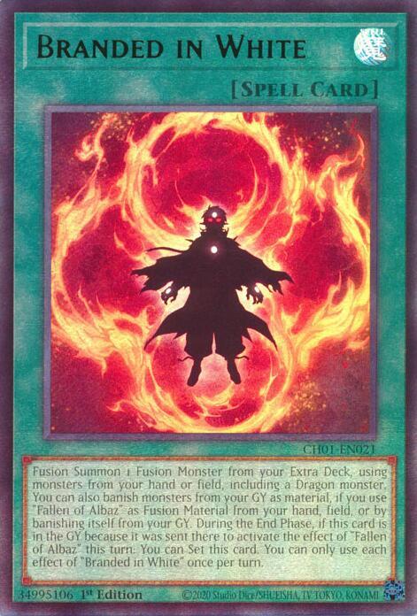 Branded in White CH01-EN021 card from THE CHRONICLES DECK: The Fallen & The Virtuous (All-Foil Edition)