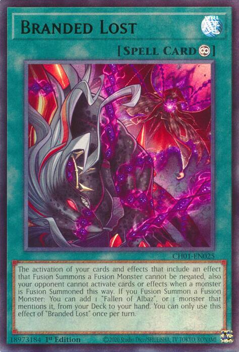 Branded Lost CH01-EN025 card from THE CHRONICLES DECK: The Fallen & The Virtuous (All-Foil Edition)