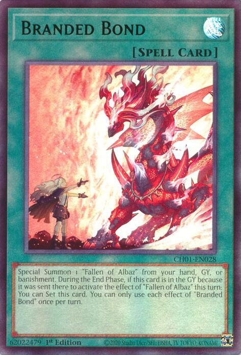 Branded Bond CH01-EN028 card from THE CHRONICLES DECK: The Fallen & The Virtuous (All-Foil Edition)