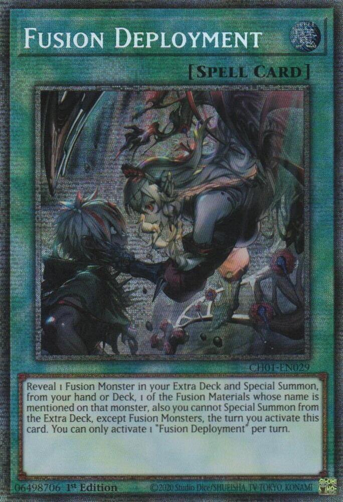 Fusion Deployment (Starlight Rare) CH01-EN029 card from THE CHRONICLES DECK: The Fallen & The Virtuous (All-Foil Edition)