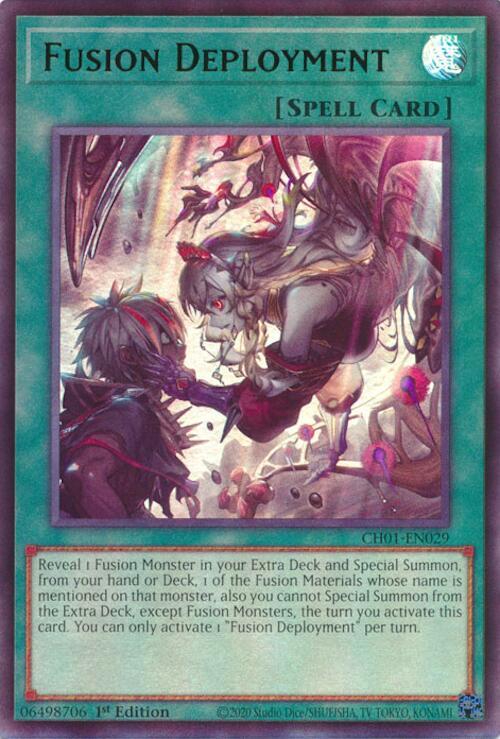 Fusion Deployment CH01-EN029 card from THE CHRONICLES DECK: The Fallen & The Virtuous (All-Foil Edition)