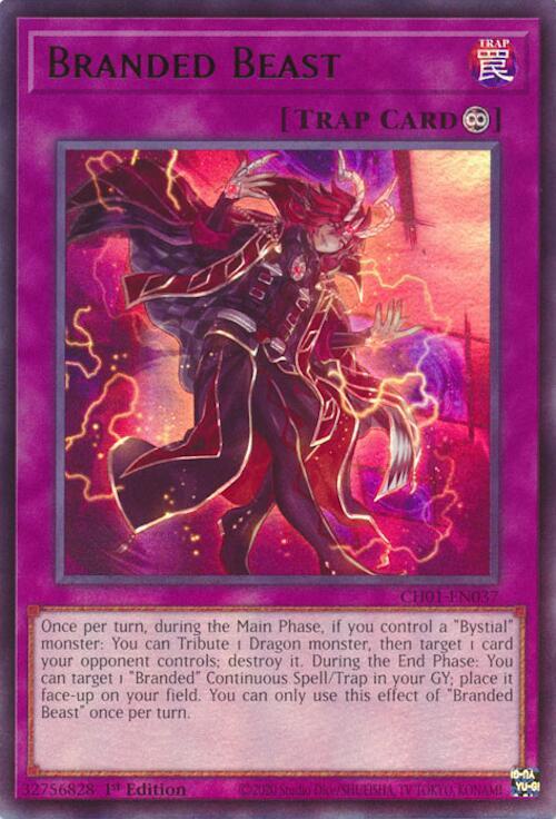 Branded Beast CH01-EN037 card from THE CHRONICLES DECK: The Fallen & The Virtuous (All-Foil Edition)