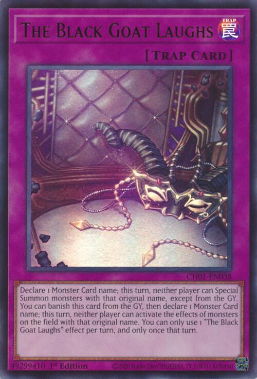 The Black Goat Laughs CH01-EN038 card from THE CHRONICLES DECK: The Fallen & The Virtuous (All-Foil Edition)