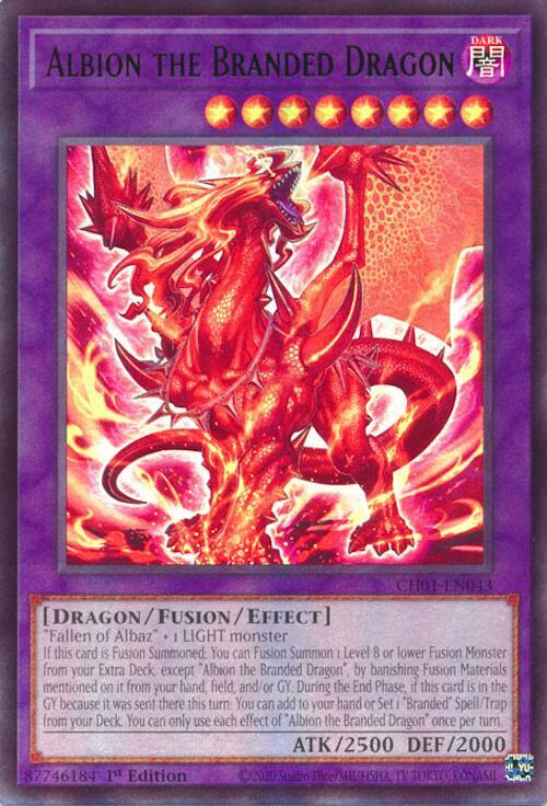 Albion the Branded Dragon CH01-EN043 card from THE CHRONICLES DECK: The Fallen & The Virtuous (All-Foil Edition)