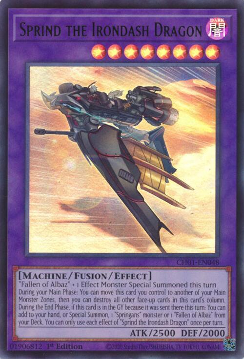 Sprind the Irondash Dragon CH01-EN048 card from THE CHRONICLES DECK: The Fallen & The Virtuous (All-Foil Edition)