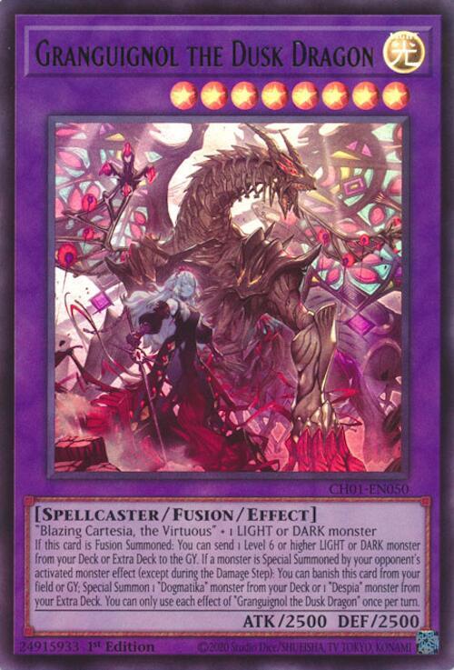 Granguignol the Dusk Dragon CH01-EN050 card from THE CHRONICLES DECK: The Fallen & The Virtuous (All-Foil Edition)