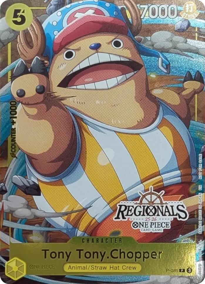 Tony Tony.Chopper (CS 25-26 Regionals Textured Chase Promo) P-089 card from One Piece Promotion Cards