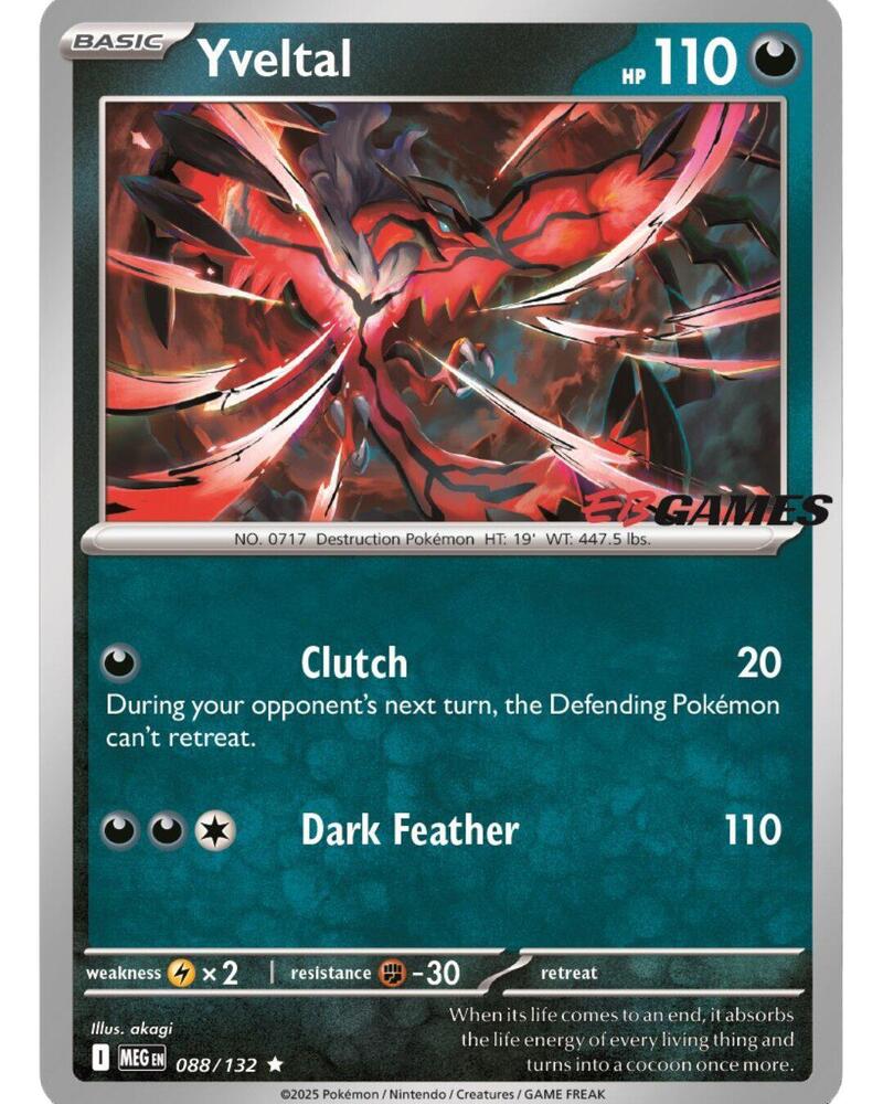 Yveltal (EB Games) 088/132 card from Miscellaneous Cards & Products