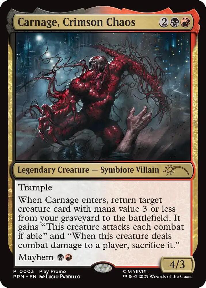 Carnage, Crimson Chaos 3 card from Play Promos