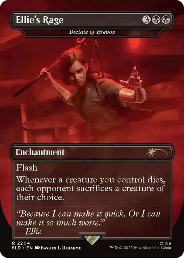 Ellie's Rage - Dictate of Erebos 2204 card from Secret Lair Drop Series