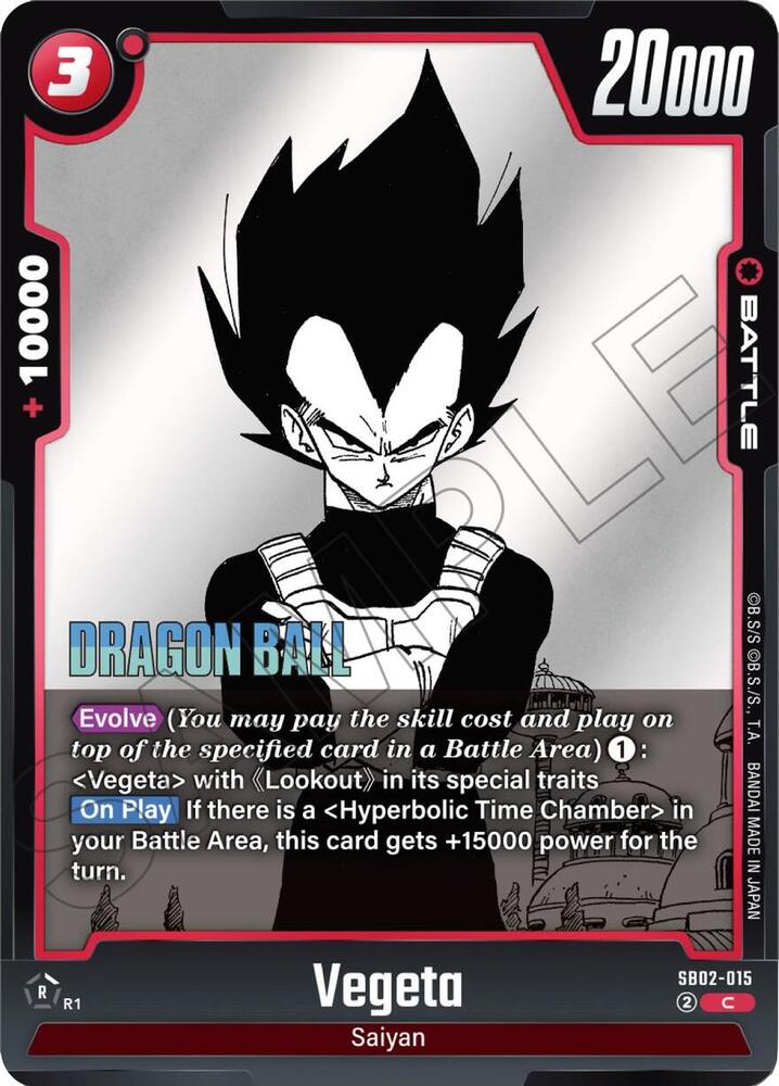 Vegeta SB02-015 card from Manga Booster 02