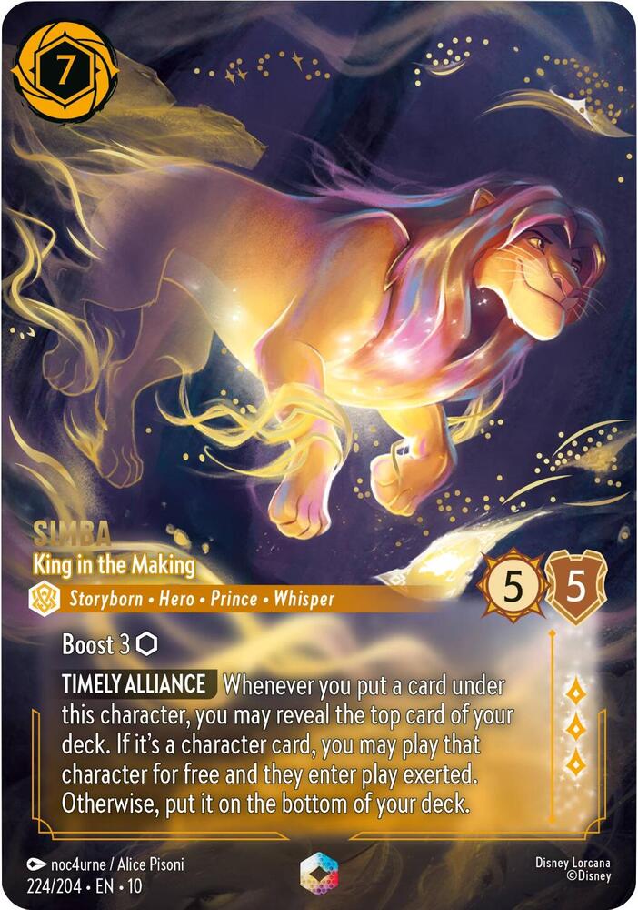 Simba - King in the Making (Enchanted) 224/204 card from Whispers in the Well